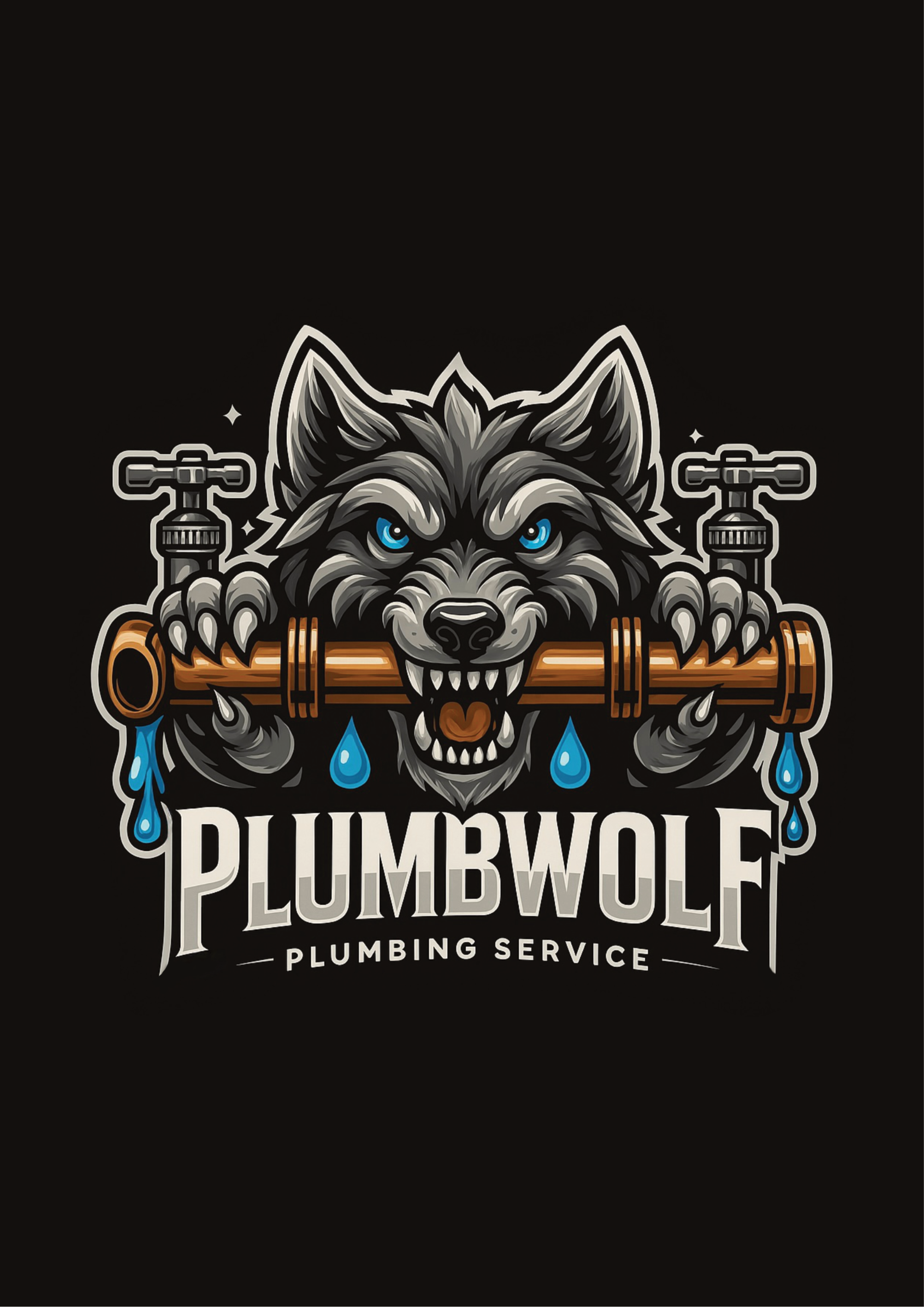 PlumbWolfi torutööde ettevõtte logo